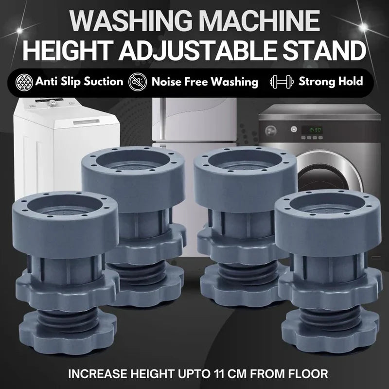Washing Machine Stand Adjustable Height Footpads Anti Vibration (Pack Of 4)