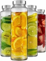 JAR Glass Food Grade Water Bottle 750 ml Bottle (Pack of 4, Clear, Glass)