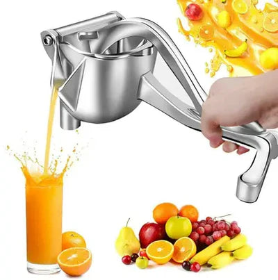 Aluminium Hand Squeezer Heavy Duty Manual Fruit Press Squeezer Fruit Juice Extractor Hand Juicer (Silver)
